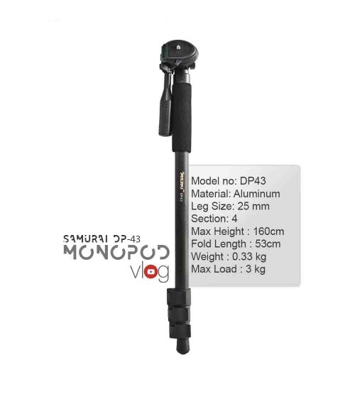 Samurai DP-43 Aluminum Lightweight Monopod