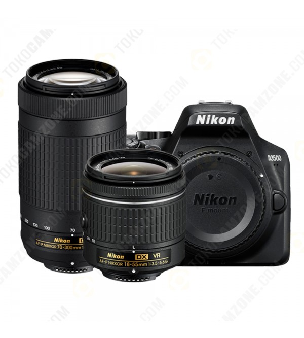 Jual Nikon D3500 Double Kit Lens 18-55mm + 70-300mm Harga 