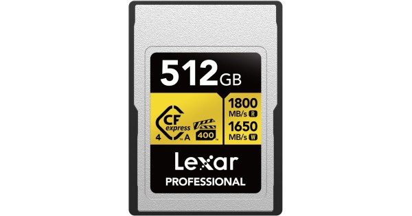 Lexar 512GB Professional GOLD CFexpress 4.0 Type A Memory Card LEXAR ...