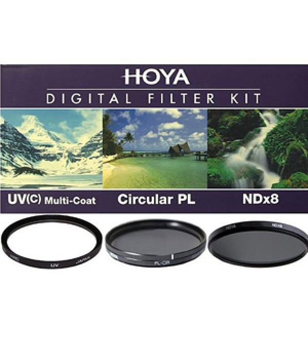 Hoya 58mm HMC UV/Circular Polarizer / ND8 3 Digital Filter Set with Pouch 